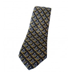 Cravata cu simboluri masonice galbene