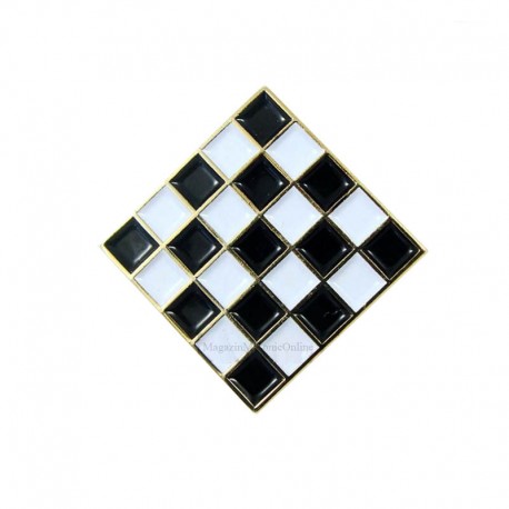 Pin Masonic mozaic - tabla sah 