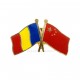 Insigna Drapel Romania - China