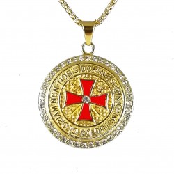 Pandantiv Crucea cavalerilor Templieri auriu - MM743