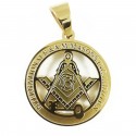 Pandantiv Masonic Auriu - Echer si Compas cu Litera G - MM754
