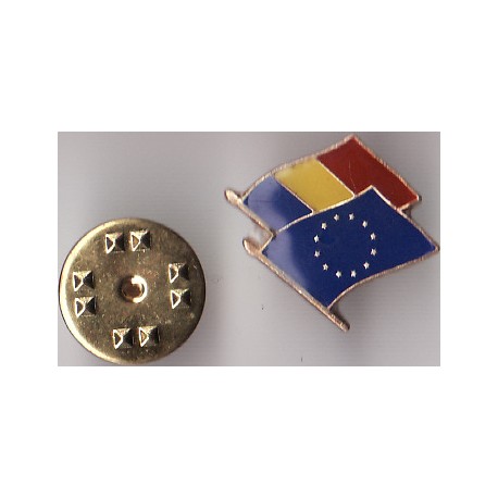 Pin Drapel Romania - Uniunea Europeana 