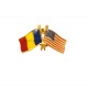 Pin Drapel Romania + Drapel SUA