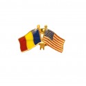Pin Drapel Romania + Drapel SUA PIN523