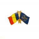 Insigna Drapel Romaniei + NATO PIN504