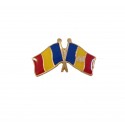 Insigna Drapel Romaniei + Drapel Moldova PIN507