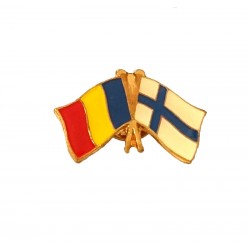 Insigna Drapel Romaniei  Drapel Finlanda PIN516