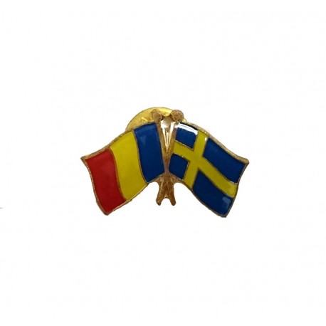 Insigna Drapel Romaniei Drapel Suedia